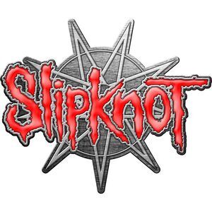 Slipknot Enamel 9 Point Star Button / Gray/Red